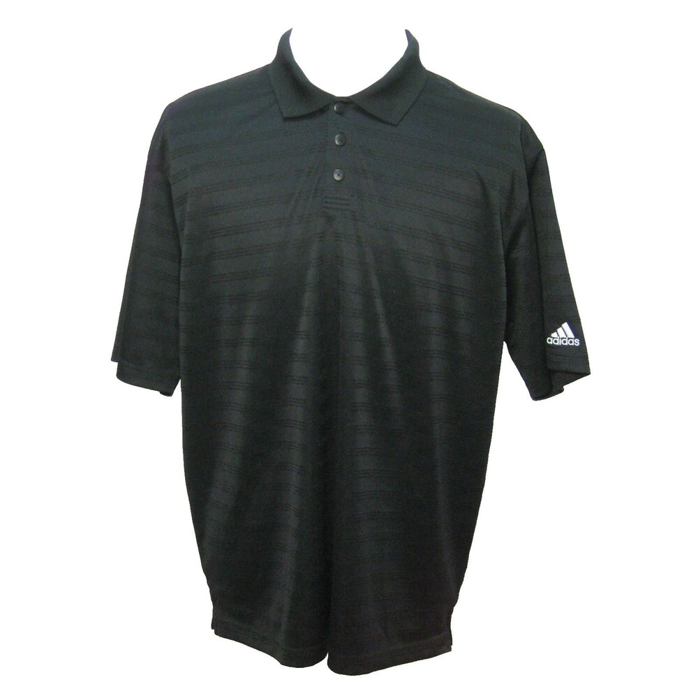Adidas Solid Black Polo Shirt Mens Size XL Golf Tennis Athletic Logo Sports Top